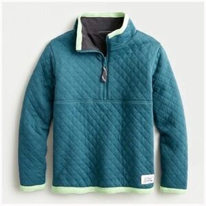 Crewcuts Boys - Quilted Reversible Half-Zip Pullover in Seattle Green - Size 8